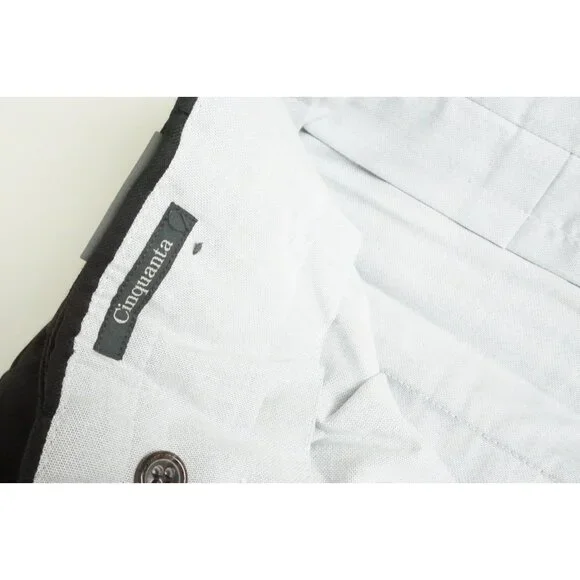 Zanella Kemp Cinquanta Black 100% Wool Mens Pants Trousers Sz 50 EU NEW